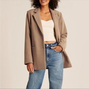 Abercrombie & Fitch Tan Wool Blend Blazer Coat Size Small